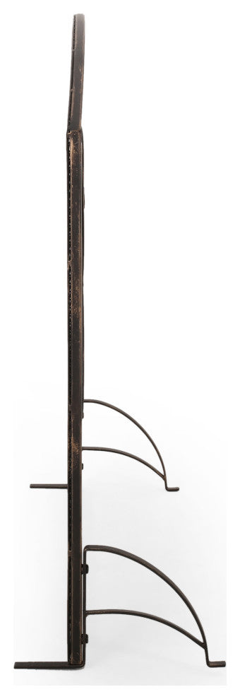 Ella Iron Fireplace Screen, Black Brushed Gold