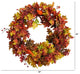32" Autumn Oak Leaf, Berries and Pumpkin Artificial Autumn Wreath