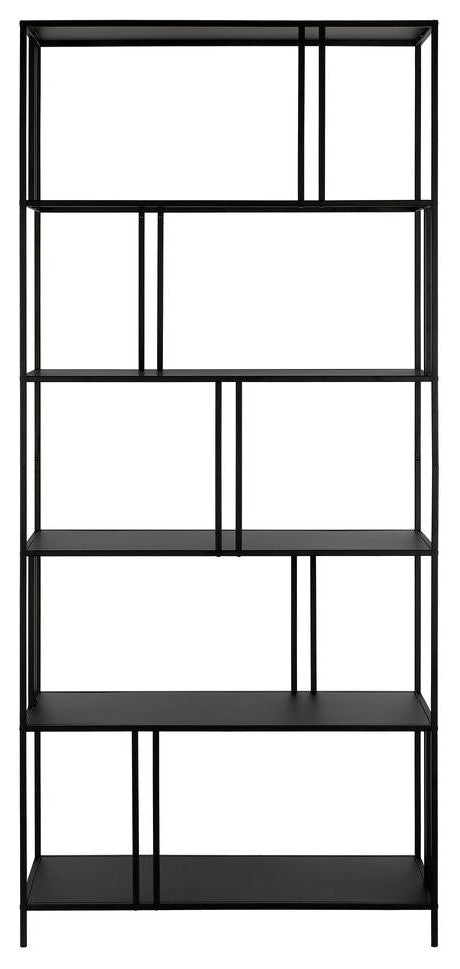 Cortland 34'' Wide Rectangular Bookcase in Blackened Bronze