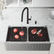 Oxford 36"L x 21"W Farmhouse Kitchen Sink and Greenwich 18"H in Black Faucet Set