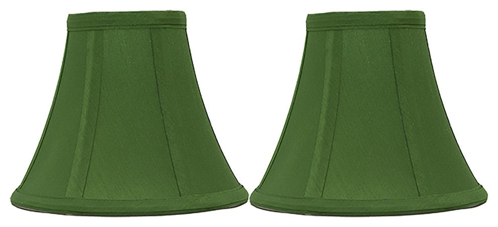 Silk Bell Chandelier Lamp Shade, 3x6x5", Kelly Green, Set of 2