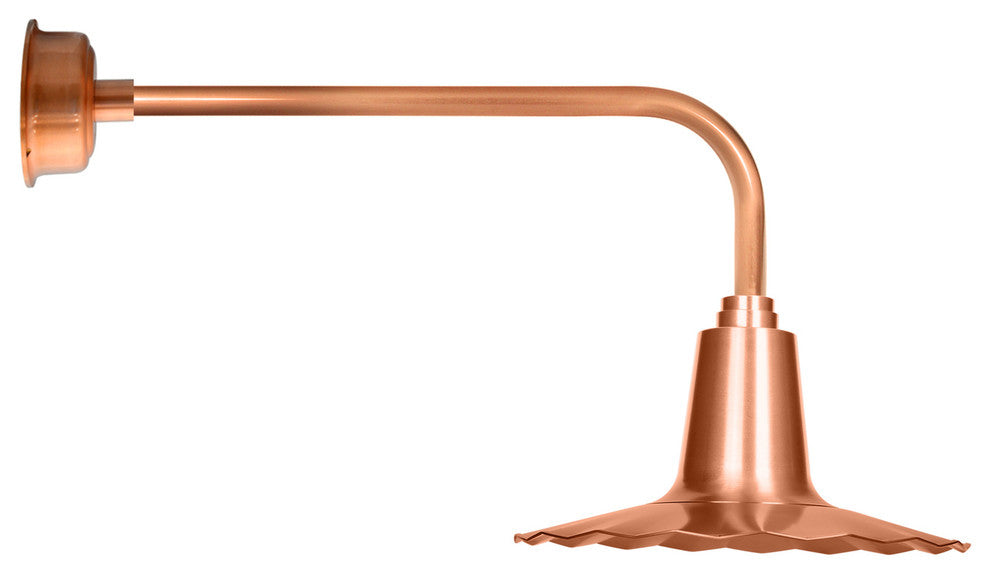 12" Iris LED Wall Sconce Light With Traditional Arm, Solid Copper