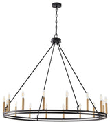 16-Light Wagon Wheel Chandelier Candle Style Pendant Light
