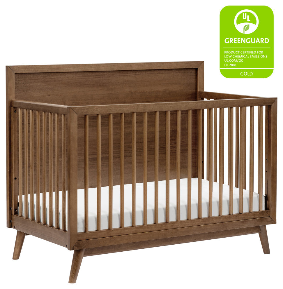 Palma 4-in-1 Convertible Crib With Toddler Bed Conversion Kit, Natural Walnut