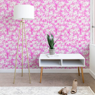 Deny Designs Schatzi Brown Maui Palm 2 Pink Wallpaper, Pink, 2'x4'