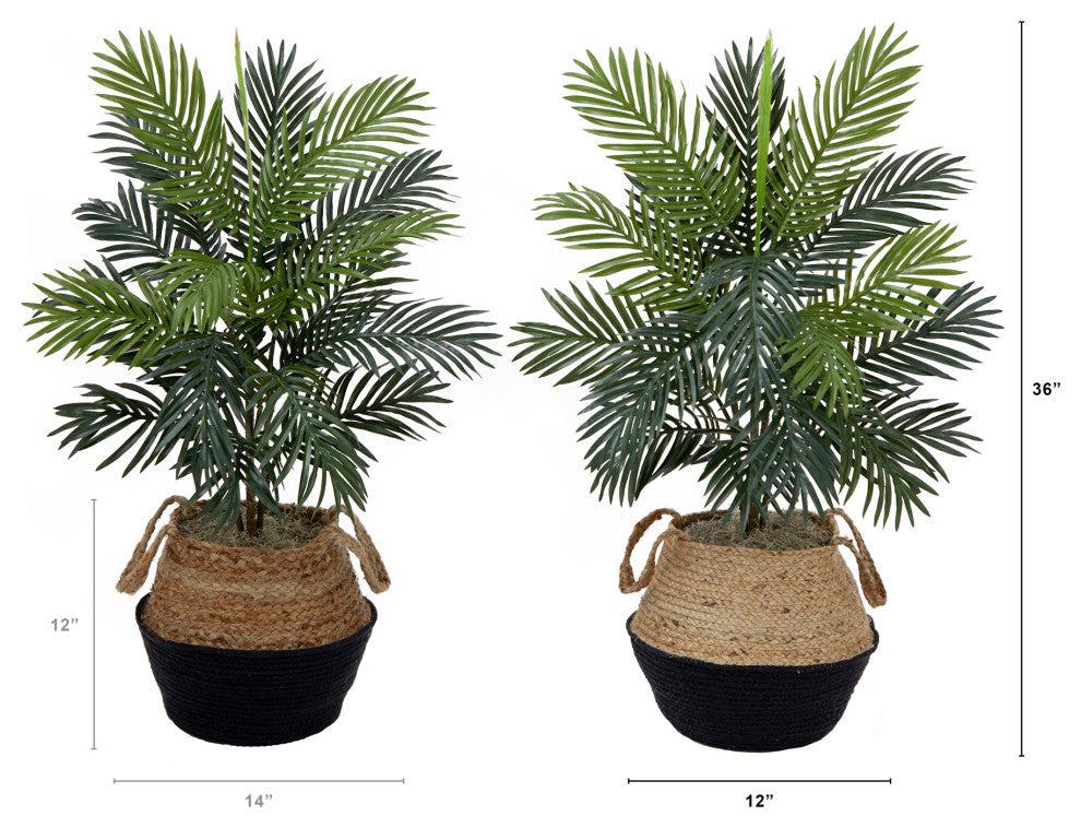 3ft. Artificial Areca Palm Tree With Basket DIY KIT, Set of 2