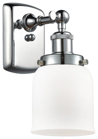 Small Bell 1-Light Sconce, Polished Chrome, Matte White