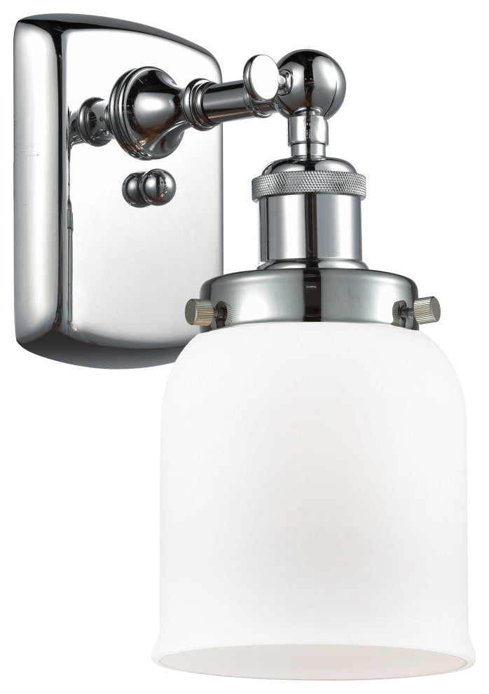 Small Bell 1-Light Sconce, Polished Chrome, Matte White