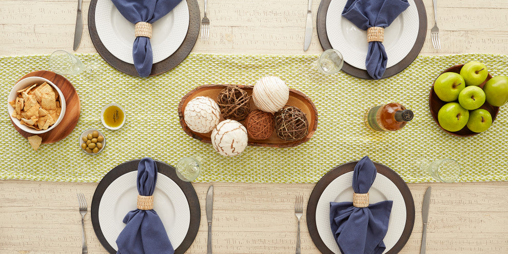 Avocado Woven Table Runner 15x72