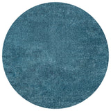 Haze Solid Low-Pile Runner Rug, Turquoise, 5' Round