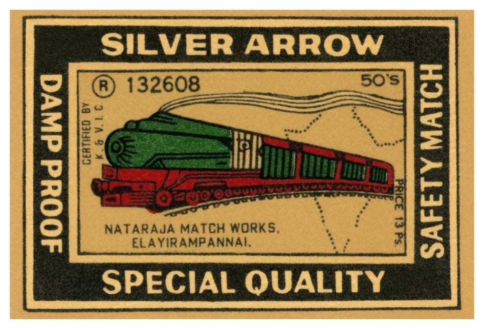 "Silver Arrow Safety Matches" Digital Paper Print by Phillumenart, 46"x31"