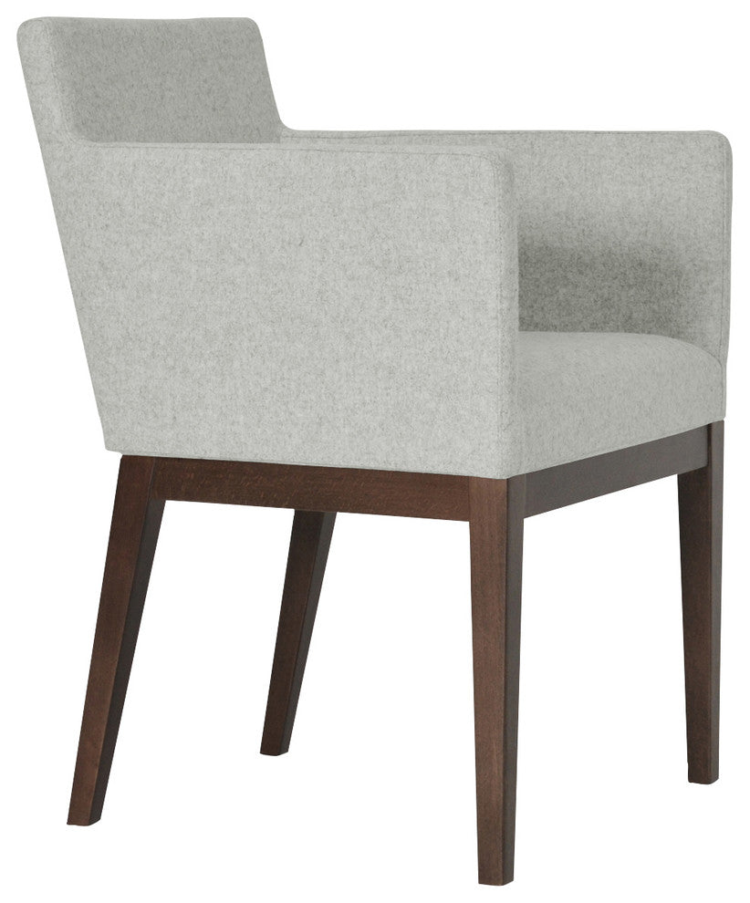 Harput Wood Chair, American Walnut Base, Silver Camira Wool