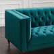 Houston Mid-Century Modern Luxury Chesterfield Velvet Sofa, Teal