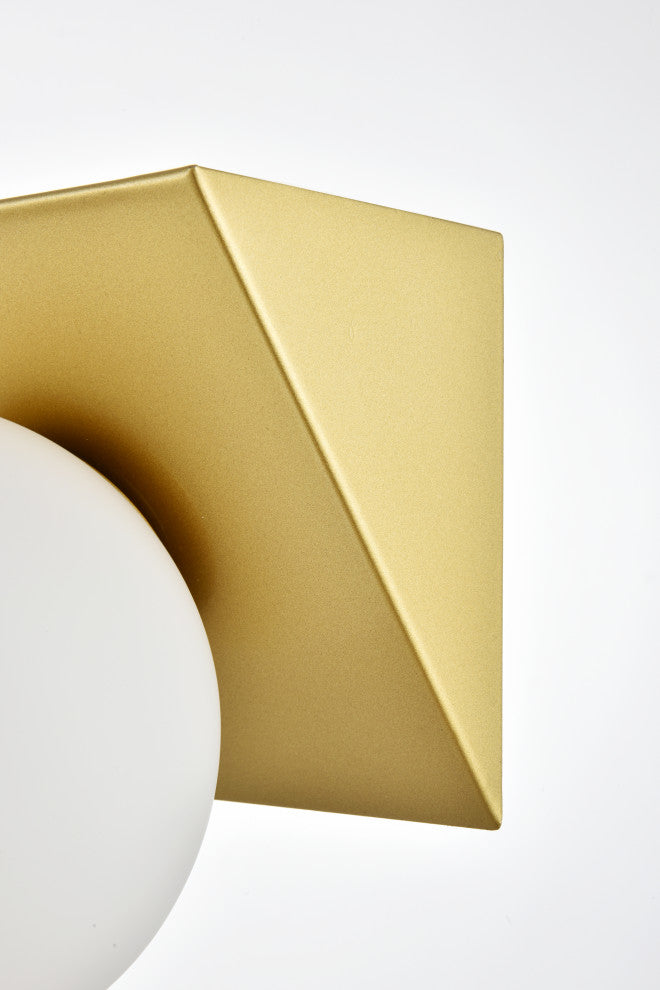 4 Light Brass And Frosted White Bath Sconce