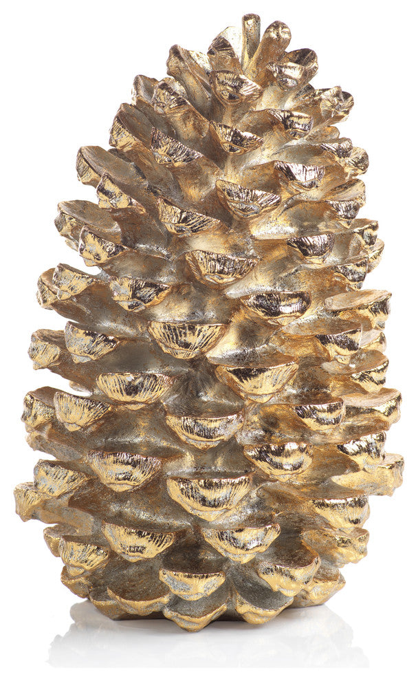 Gold Decorative Pinecone Figurine, Large