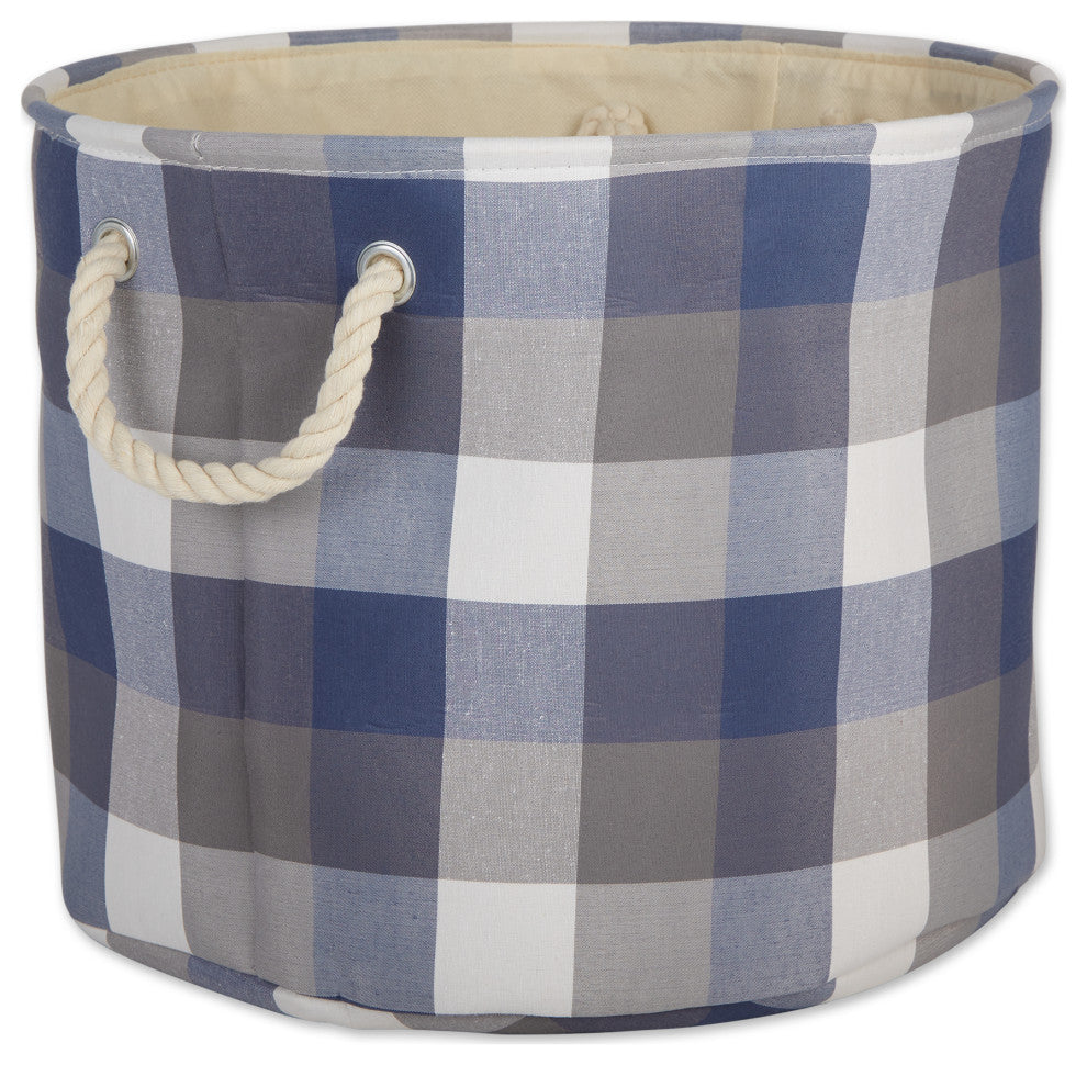 DII Polyester Bin Tri Color French Blue Round Large 15"x16"x16"