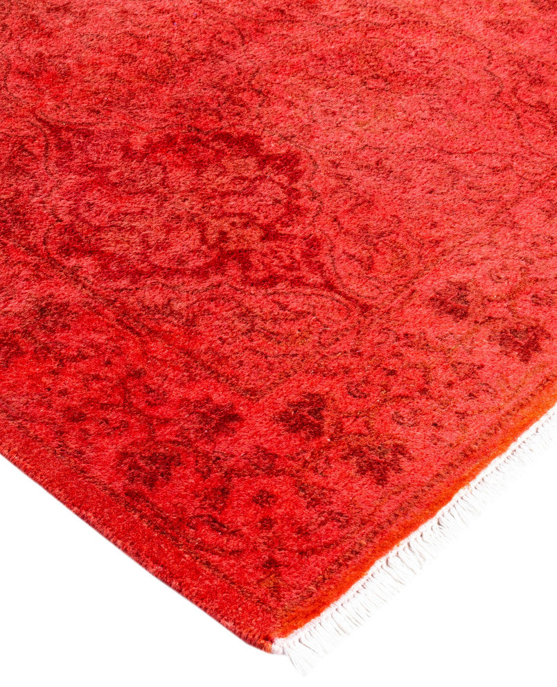 Overdyed One-of-a-Kind Hand-Knotted Area Rug Red, 2' 6" x 13' 9"