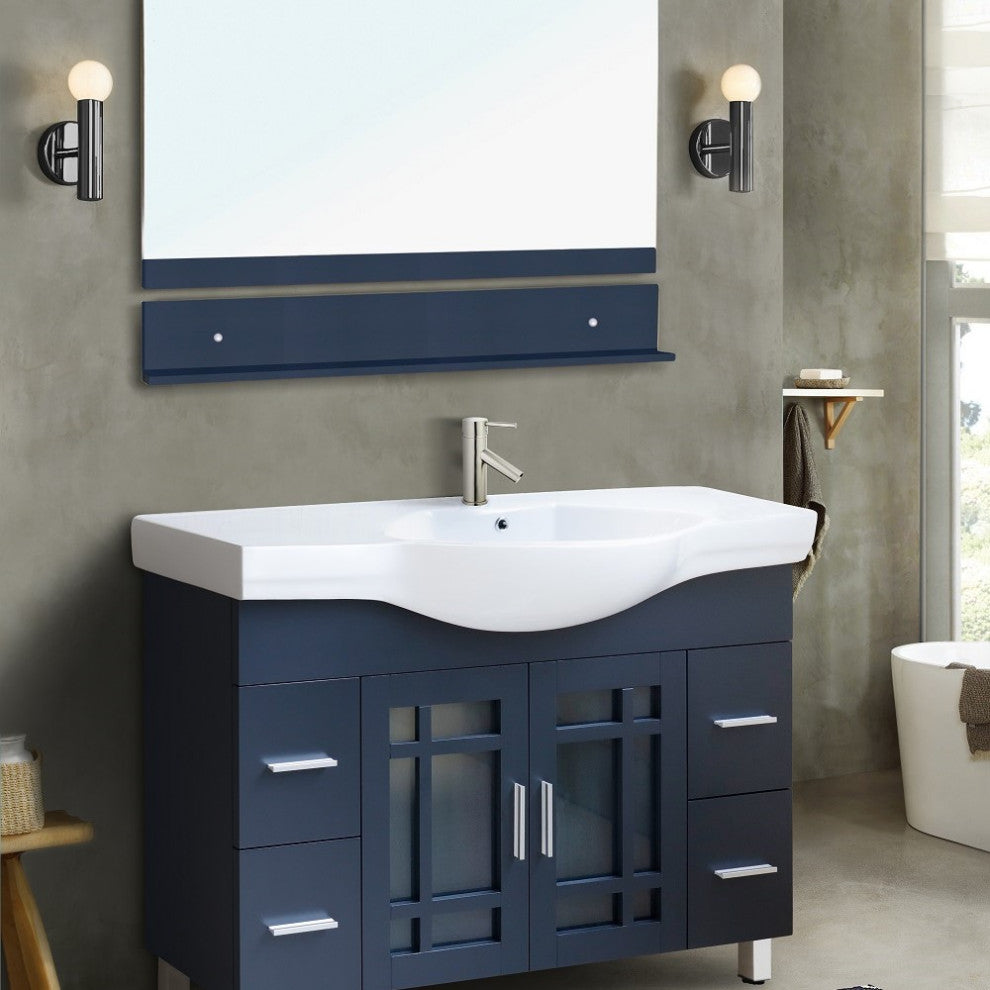 48" Single Sink Vanity Wood Dark Gray With Mirror