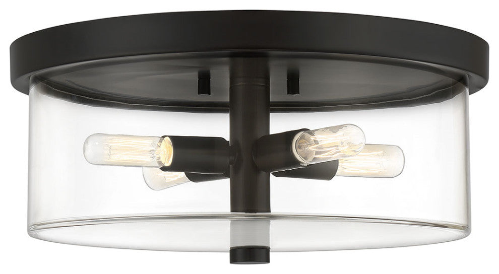 Hailie Flushmount 4  Light  Flat Black