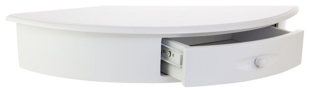 Kiera Grace Providence Morris Half Moon Shelf White, Matte Finish