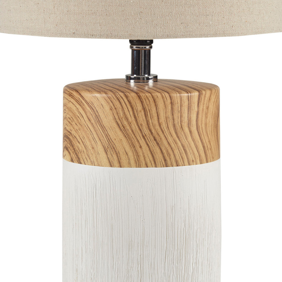 510 Design Nicolo Mid-Century Textured Ceramic Table Lamp, Matte White, White