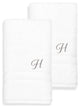 Denzi Hand Towels With Monogrammed Letter, Set of 2, H