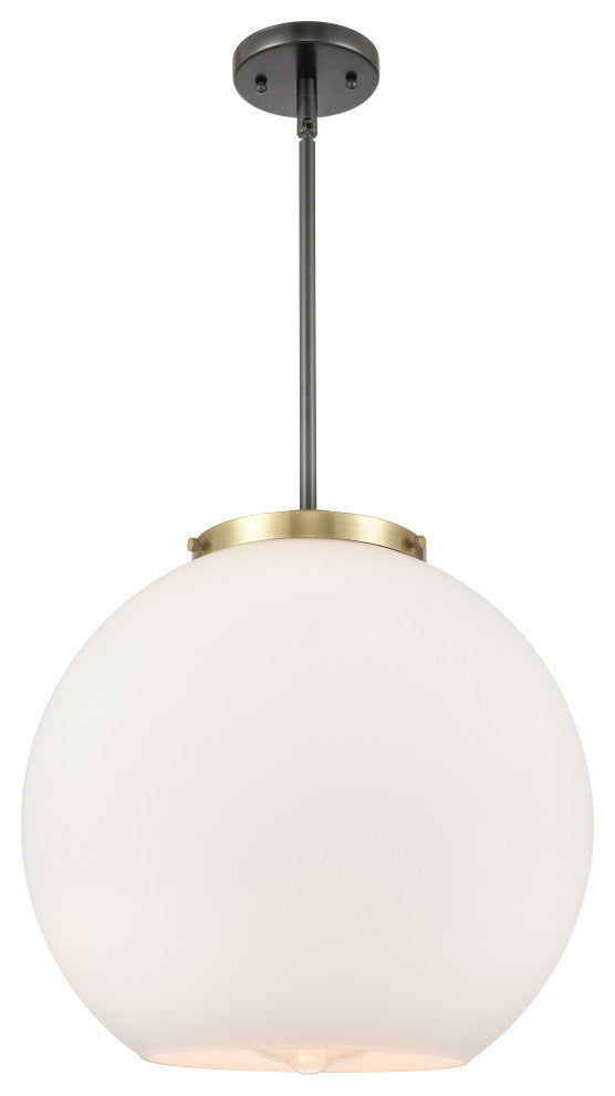 Athens Pendant, Black Antique Brass, Matte White, Matte White