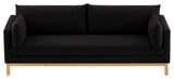 Langham Linen Textured Fabric Upholstered Sofa, Black