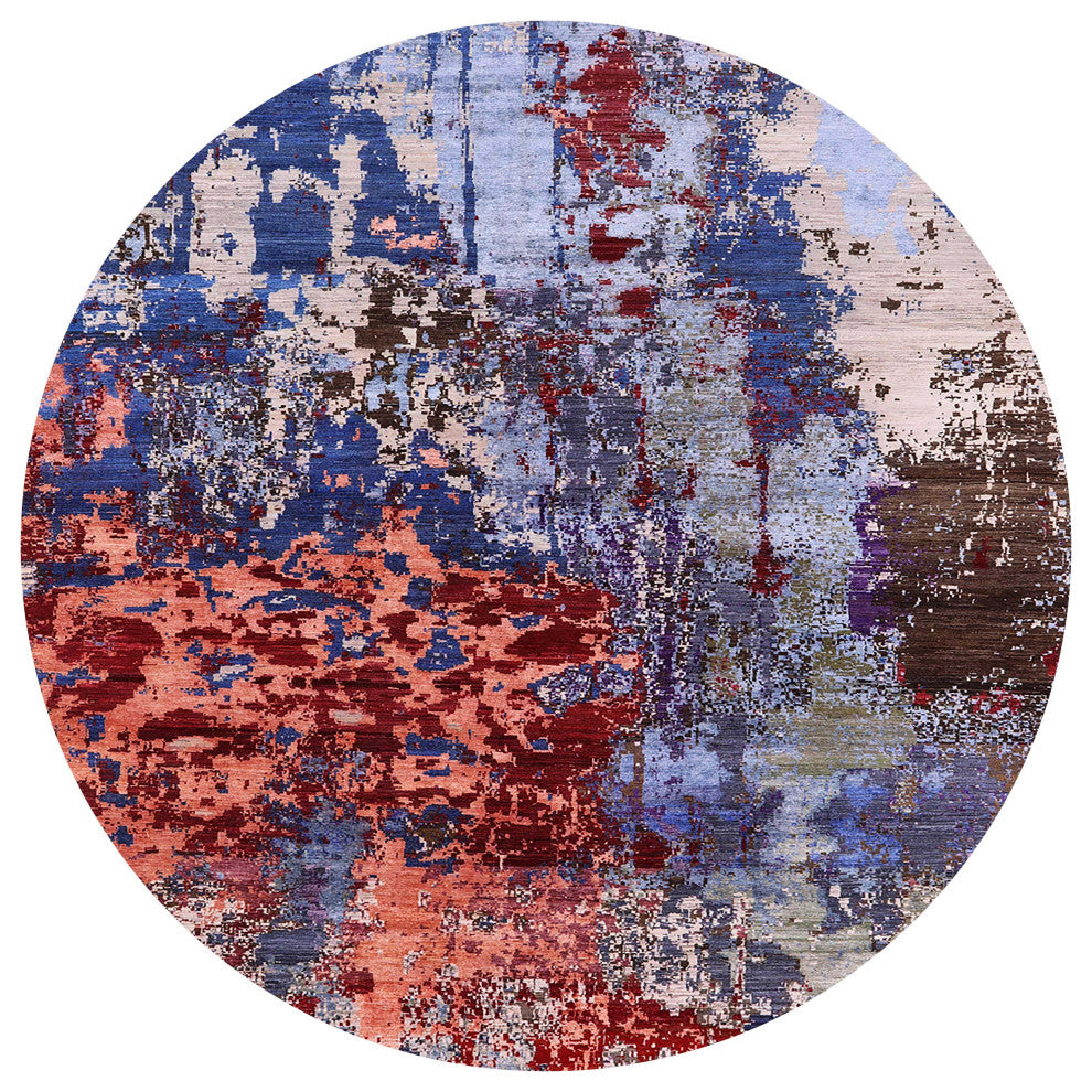 Ahgly Company Indoor Round Mid-Century Modern Area Rugs, 8' Round