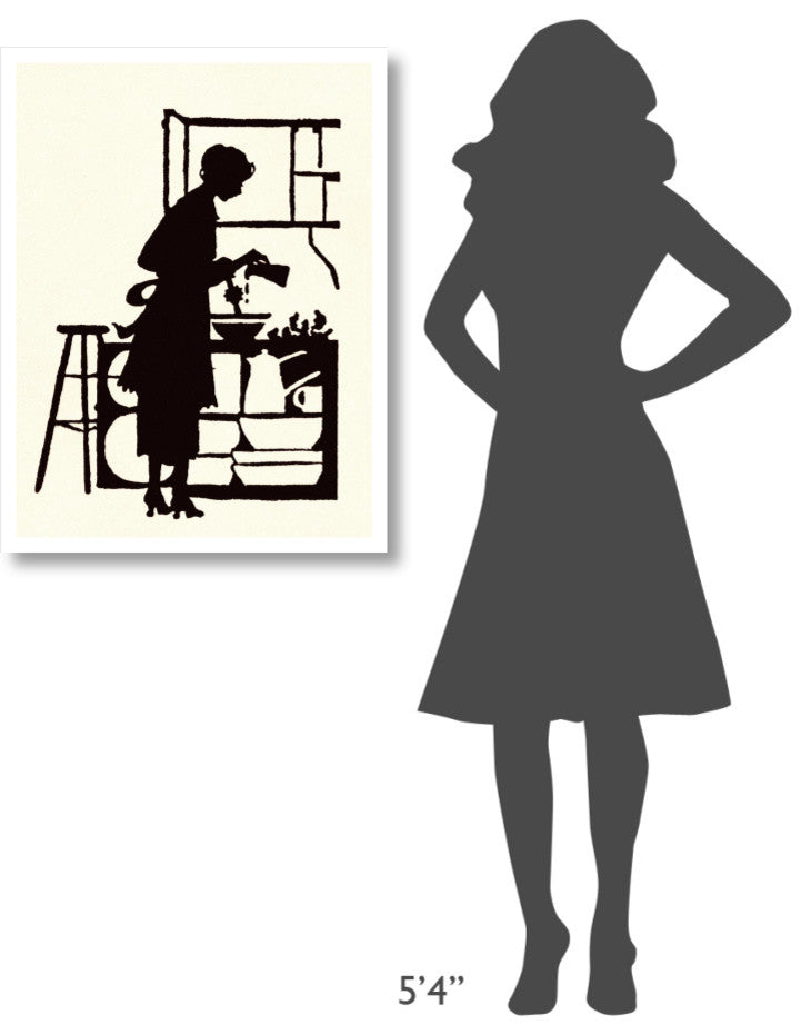 "Homemaker Waters Plants in a Home" Paper Print by Maxfield Parrish, 26"x34"