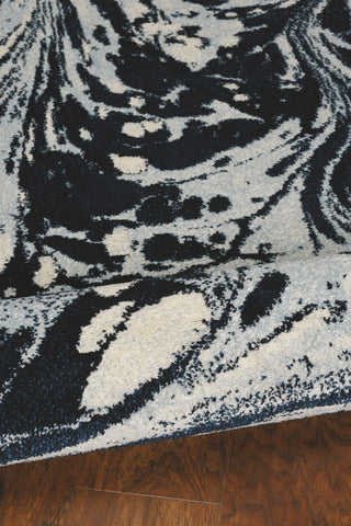 Watercolor Marble Plush Area Rug, Blue, 3'3"x4'11"