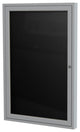 Ghent 36"x30" 1-Door Silver Aluminum Frame Vinyl Letterboard - Black