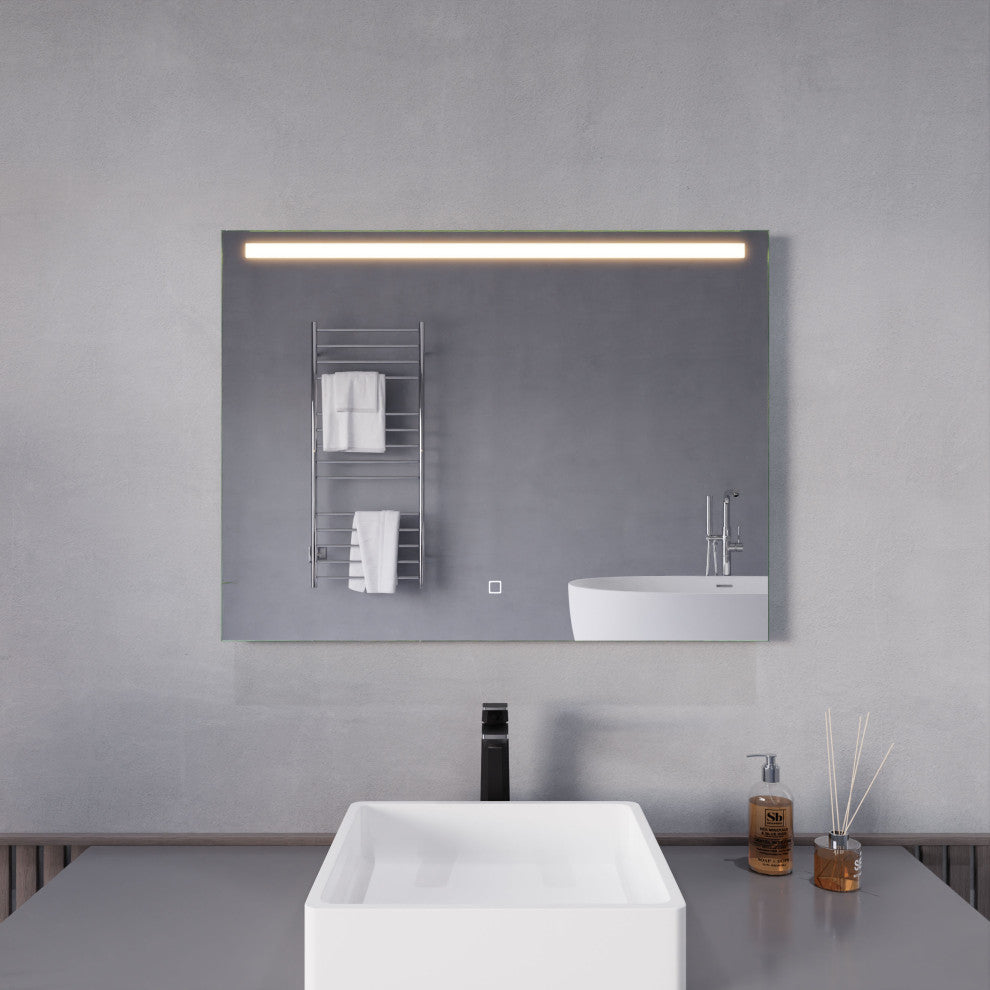ANZZI 24" x 32" LED Front/ Bottom Lighting Bathroom Mirror With Defogger
