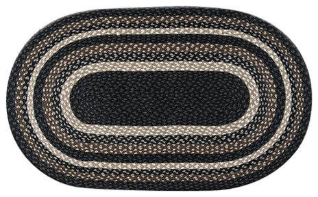 Earth Rugs C-313 Mocha / Frappuccino Oval Braided Rug 27" x 45"