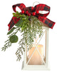 12" Holiday White Lantern Artificial Christmas Table Arrangement With LED Candle