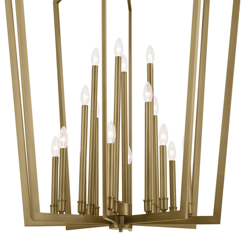 Abbotswell 49" 16 Light Foyer Pendant, Natural Brass