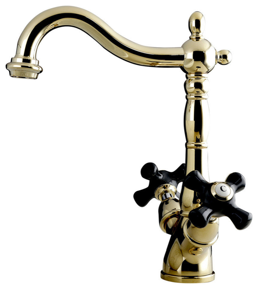 Kingston Brass 2-Handle Vessel Sink Faucet, Polished Brass