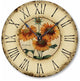 Vintage-Style French Sunflower Wall Clock, 12 Inch Diameter