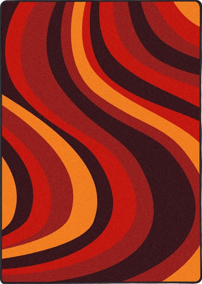 Kid Essentials Rug, on the Curve, 3'10"x5'4", Red