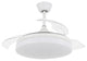 42" Reversible Ceiling Fan with Retractable Blade and Led Light 36W, White, 42"