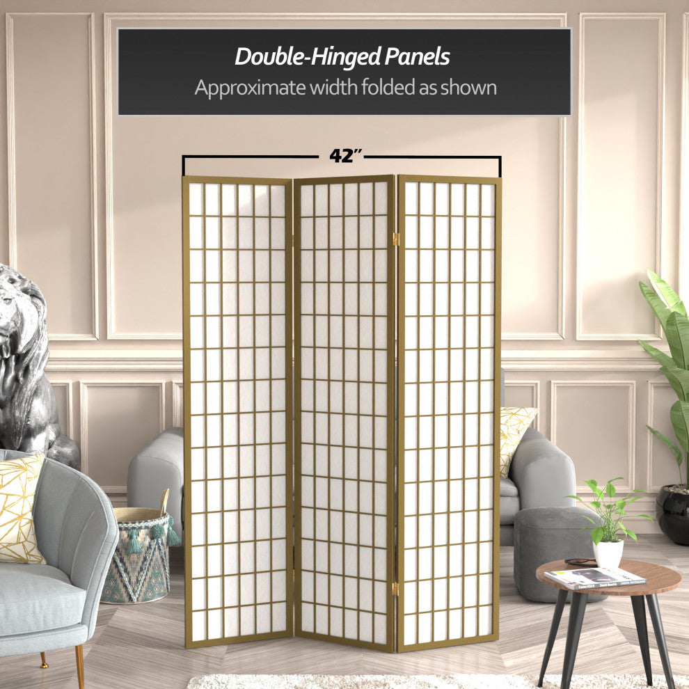 6' Tall Window Pane, Special Edition, Gold, 3 Panels