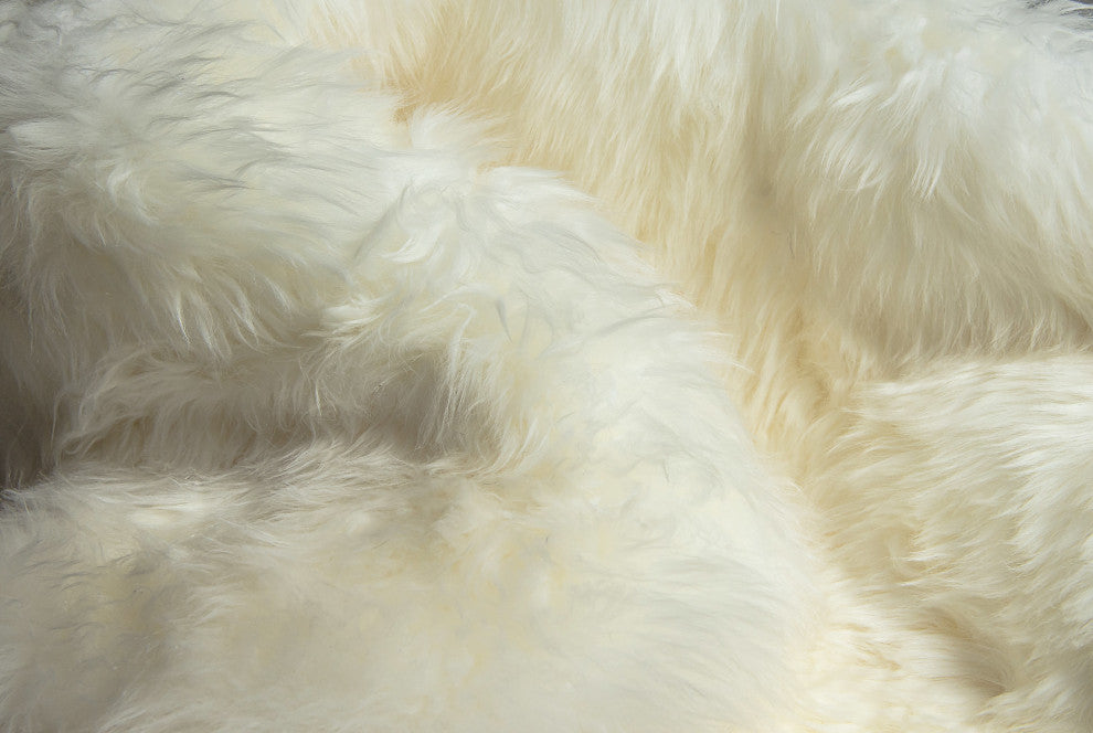 Milan Shearling Double Sheepskin Rug 2' X 6', Ivory