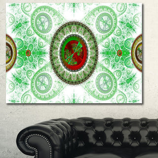 Light Green Psychedelic Relaxing Art, Oversized Abstract Canvas Art Print, 60x40