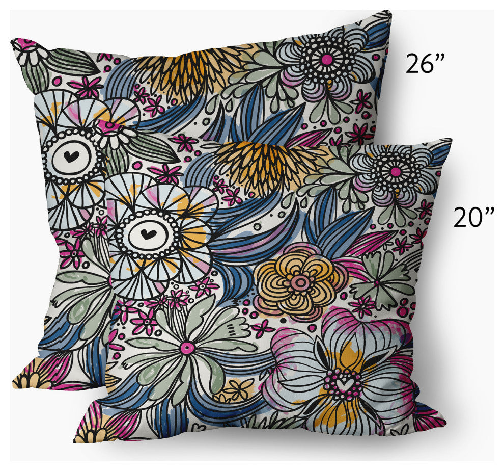 Flower Melange Decorative Throw Pillow, Orchid, 26"x26"