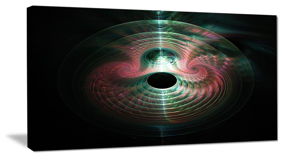 Green Pink Magical Lights, Oversized Abstract Canvas Art Print, 60x28