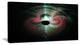 Green Pink Magical Lights, Oversized Abstract Canvas Art Print, 60x28