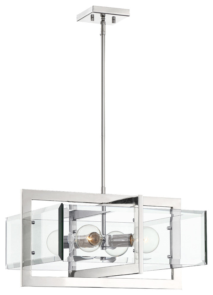 Ethan 4 Light Pendant, Polished Nickel