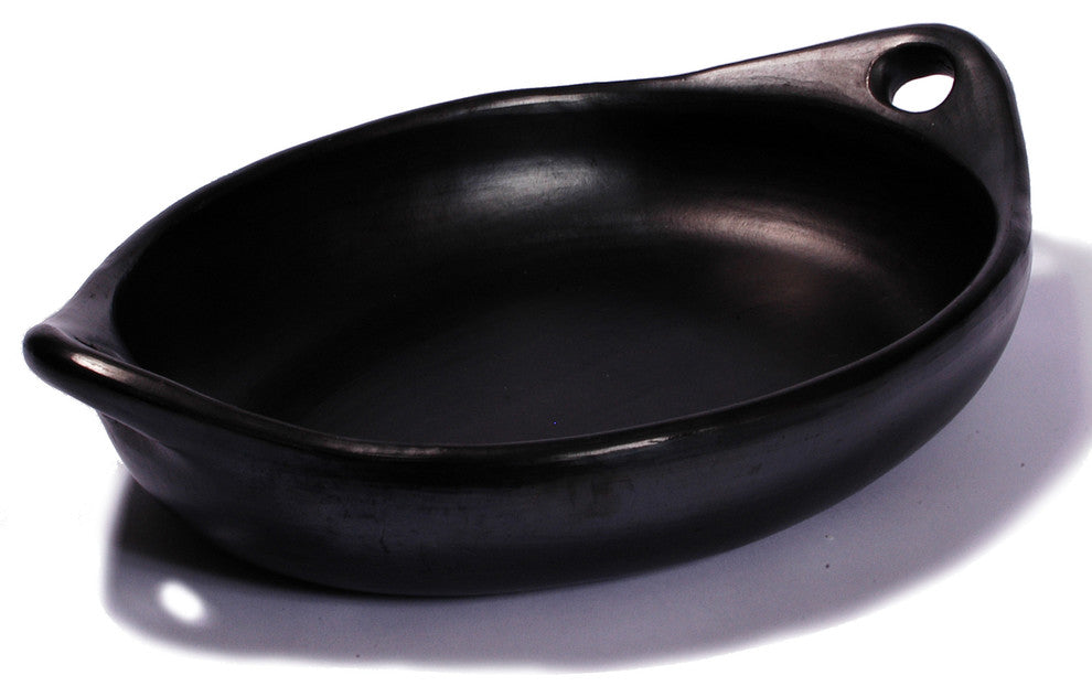 Ancient Cookware, Chamba Clay Oval Serving Dish with Handles, 12x17.5x3