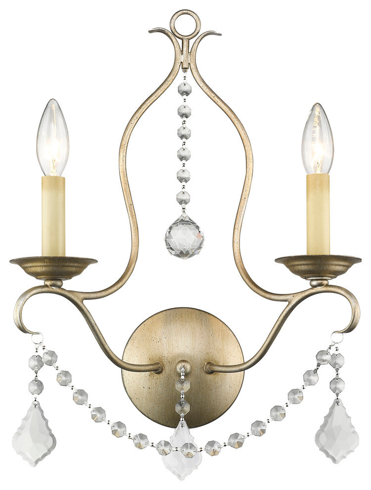 Livex Lighting 2 Light Antique Silver Leaf Wall Sconce - 6422-73
