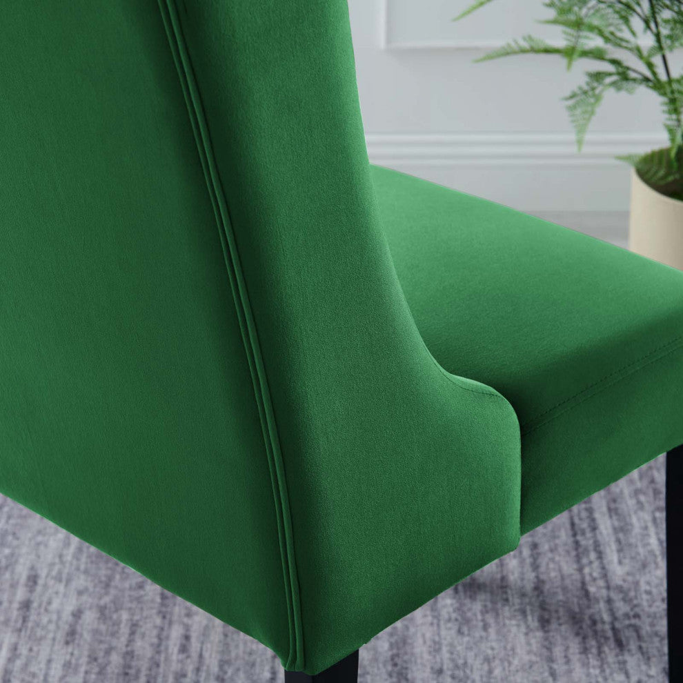 Baronet Performance Velvet Dining Chairs, Set of 2, Emerald